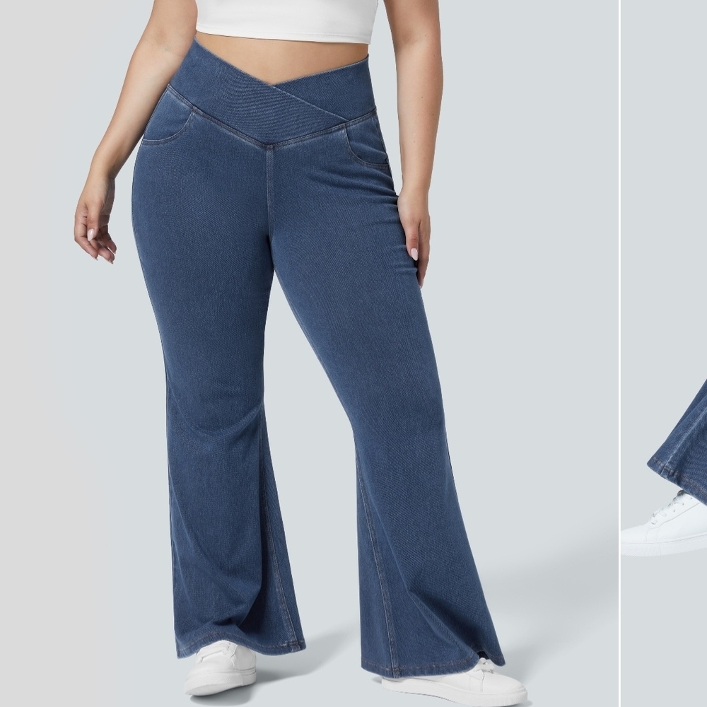 HALARA Women's 4X Denim Flare Jeggings